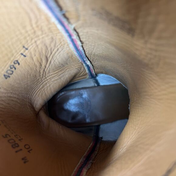 Lucchese Smooth Ostrich Red Brown Leather Square Toe Cowboy Boots M1805 Mens 8.5 - Picture 12 of 12